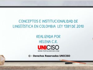 LINGÜÍSTICA EN COLOMBIA LEY 1381 DE 2010