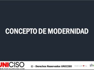 CONCEPTO DE MODERNIDAD