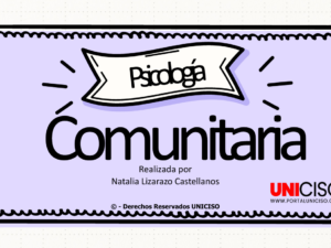 PSICOLOGÍA COMUNITARIA